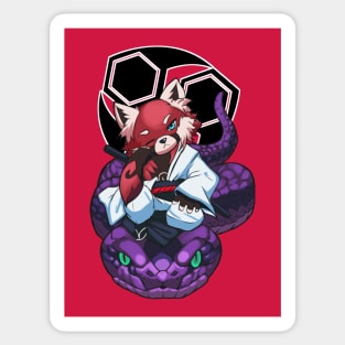 Red Panda Snake Charmer Sticker